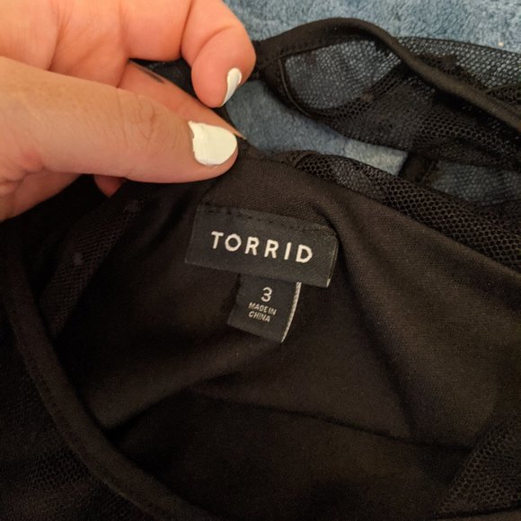 Torrid Black Polka Dot Lace Dress - Picture 4 of 8